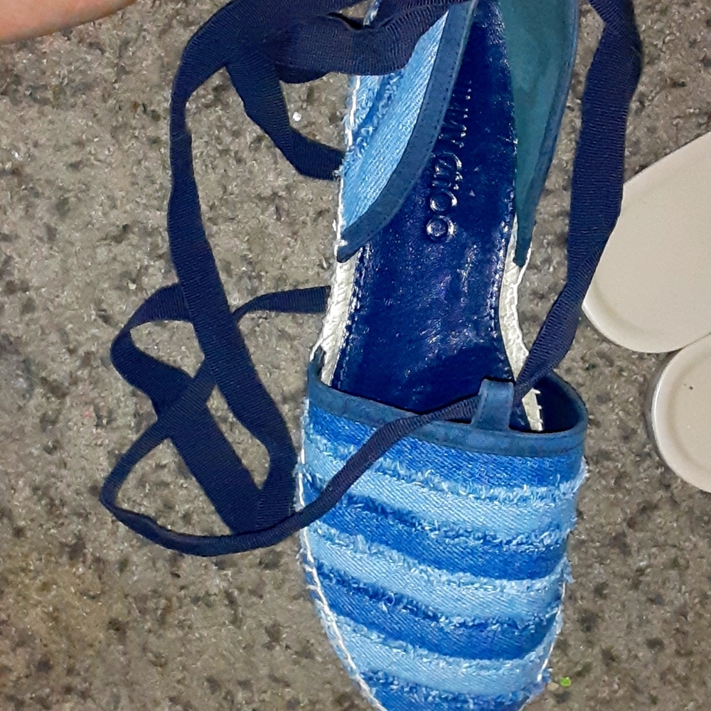 NEW! Jimmy Choo Dolphin denim espadrille